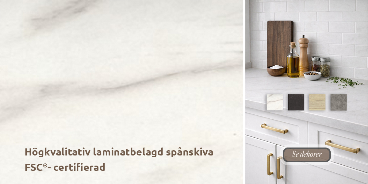 Högkvalitativa bänkskivor i HPL laminat - Fem olika dekorer